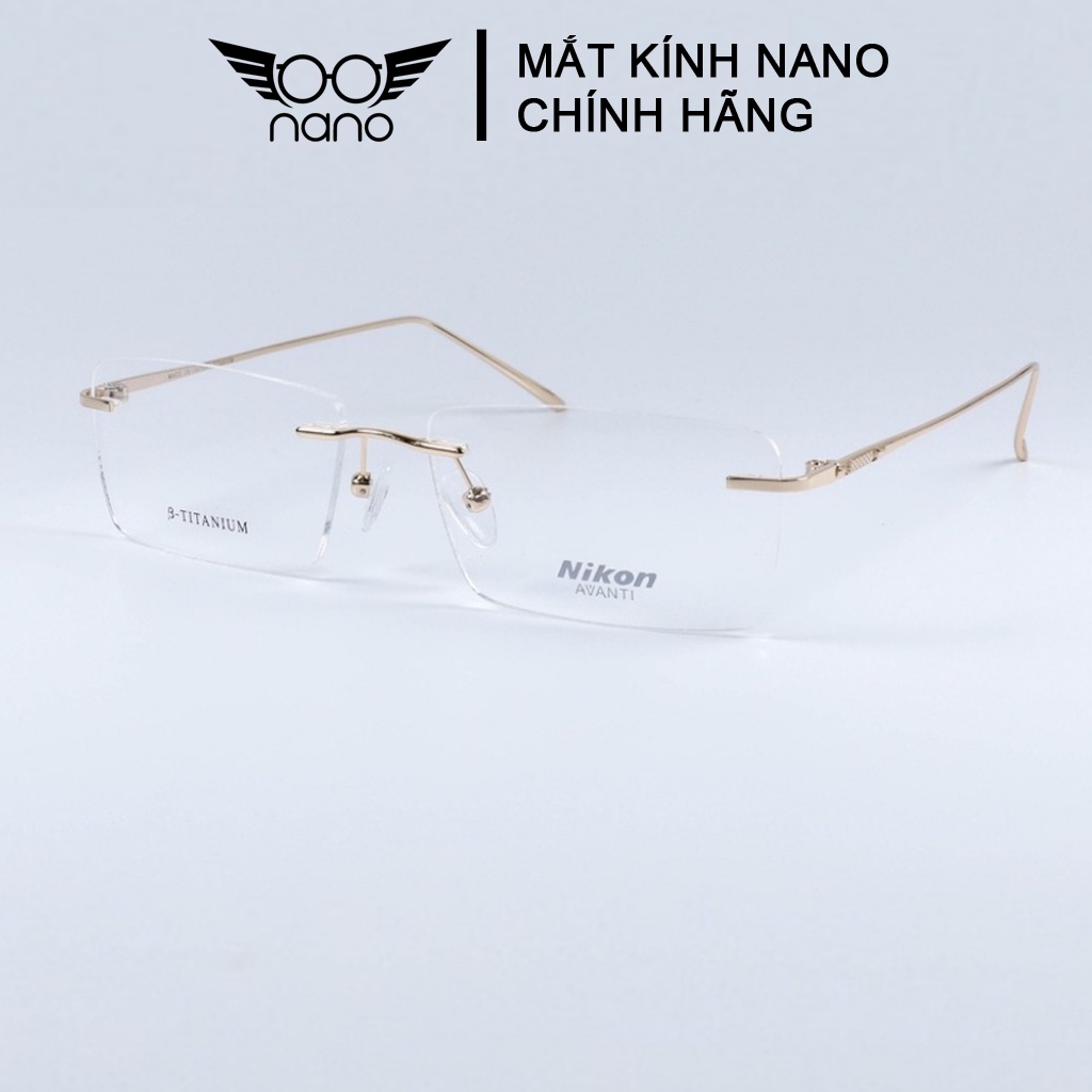 Mắt kính cận nam nữ không viền MKSV 16012 Nikon hợp kim titan bền bĩ bền màu chất lượng