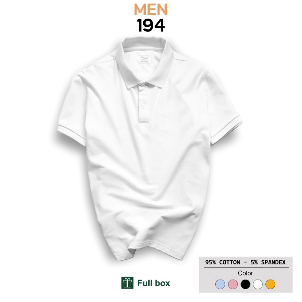 Áo thun Polo GẤU 194 Trơn Unisex vải cá sấu mè Poly co dãn 4 chiều dày dặn form gerular fit