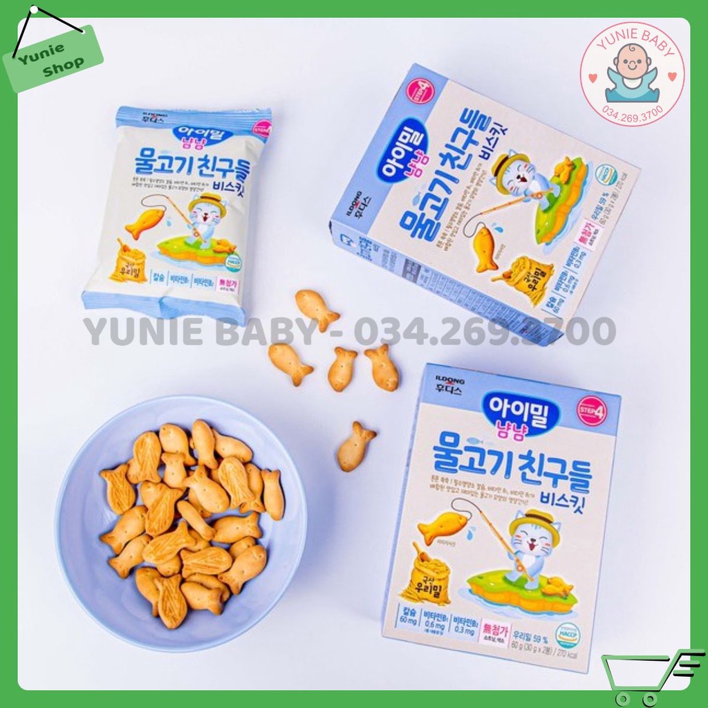 Bánh ăn dặm cho bé hình cá idong vị sữa Hàn Quốc 60g