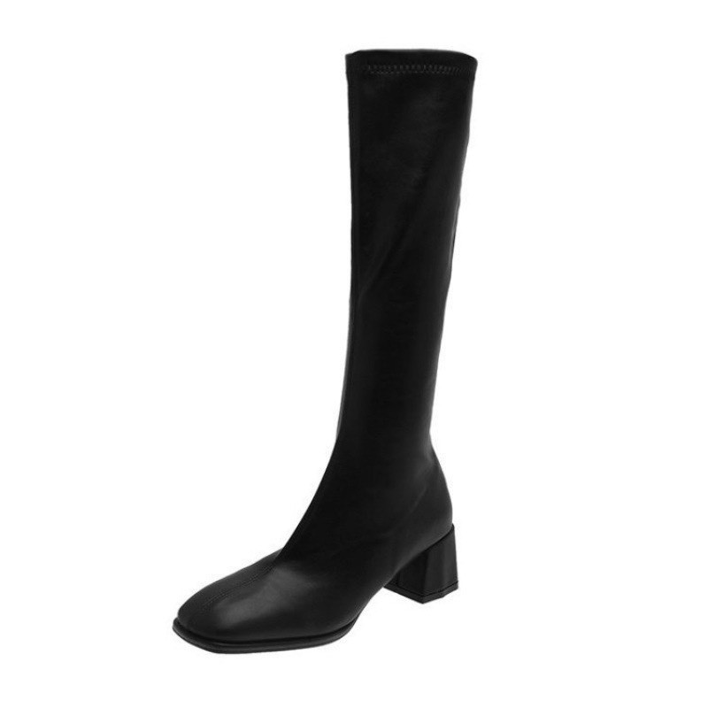 Bốt đùi nữ 339 cổ cao đến đầu gối chất liệu da cao cấp kéo khóa sau gót vuông 5 cm thời trang ulzzang hàn quốc hot 2021 | BigBuy360 - bigbuy360.vn