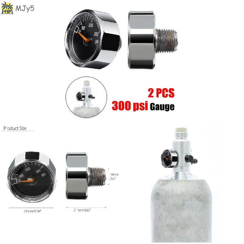 Set 2 Đồng Hồ Đo Áp Suất Không Khí 25MM 300PSI CO2 PCP 25MM 300PSI Mini Micro