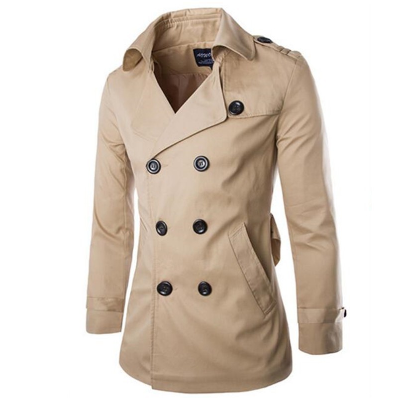 Áo Khoác Dáng Dài 2 Hàng Nút Thanh Lịch Cho Nam