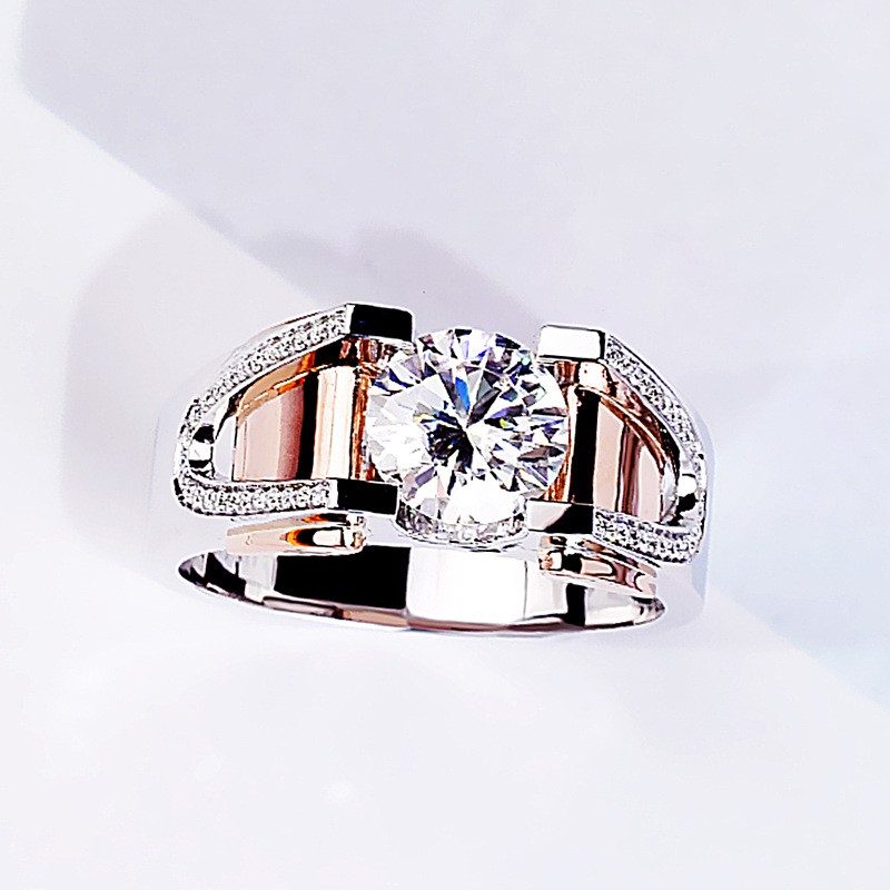 Nhẫn Đeo Tay Đính Kim Cương Nhân Tạo Pt950 2 Carat