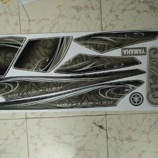 Bộ tem yamaha màu đen  hoa văn