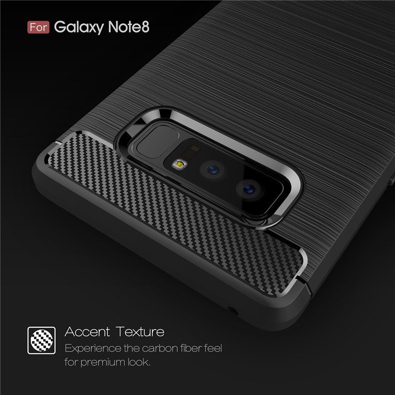 Topewon  Ốp điện thoại dẻo thiết kế sợi cacbon sang trọng dành cho Samsung Galaxy Note 8
