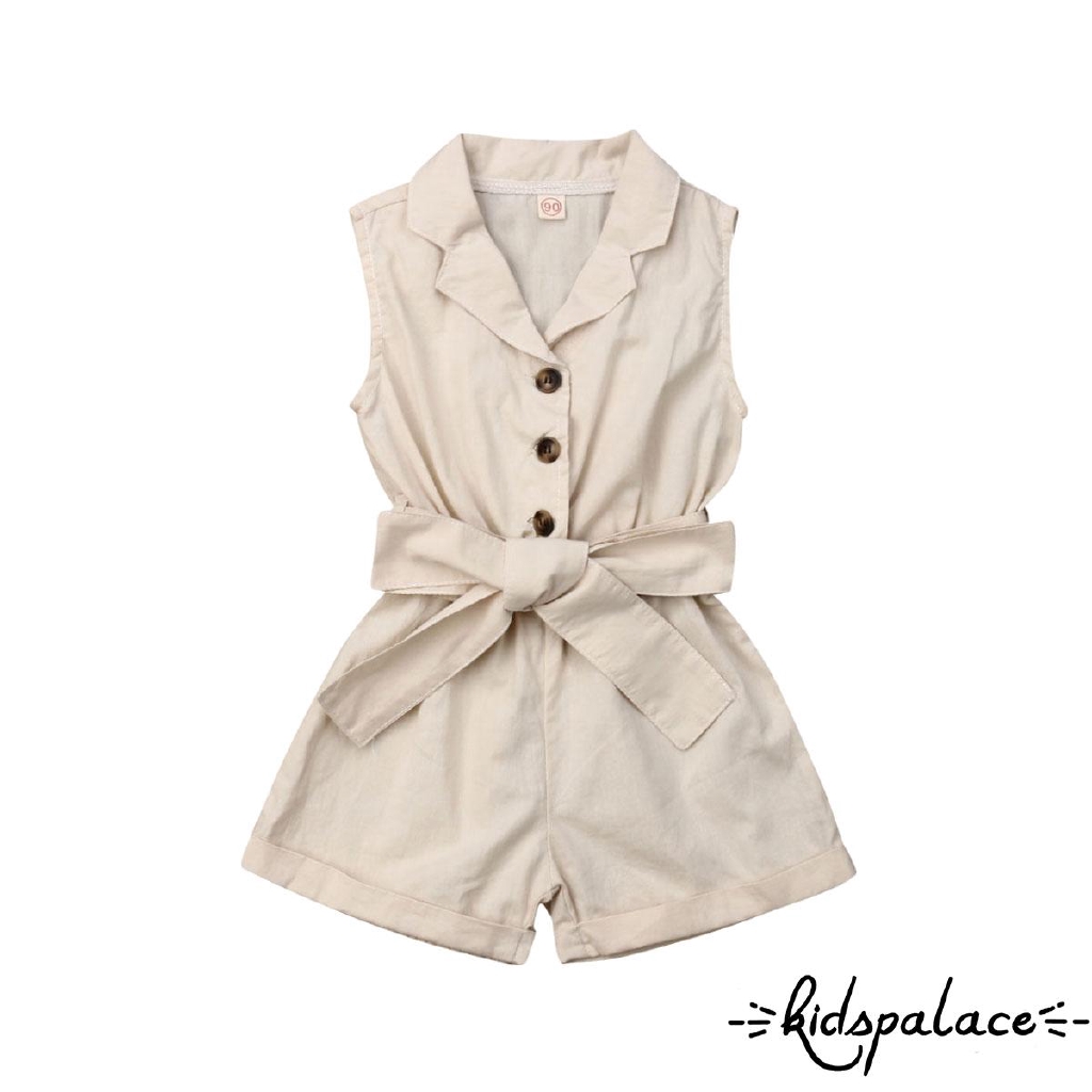 Jumpsuit Ngắn Tay Cho Bé Gái (1-6 Tuổi)