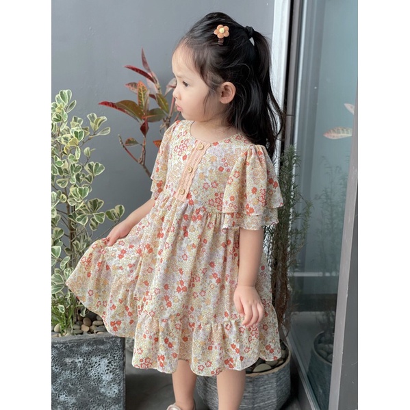 Váy Lennco voan hoa nhí ren cho bé gái