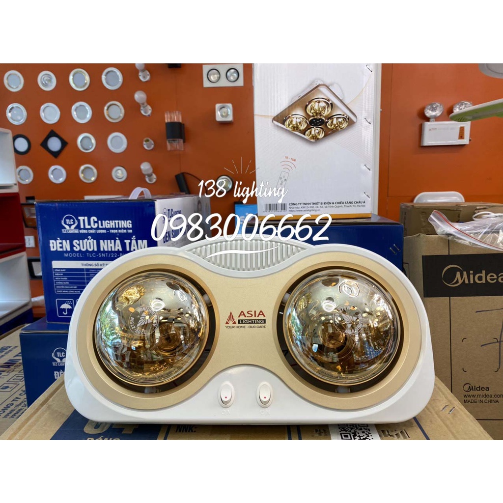 Đèn Sưởi Ấm Nhà Tắm Nắp Lổi ASIA Bóng Hồng Ngoại  - Bảo Hành 2 Năm