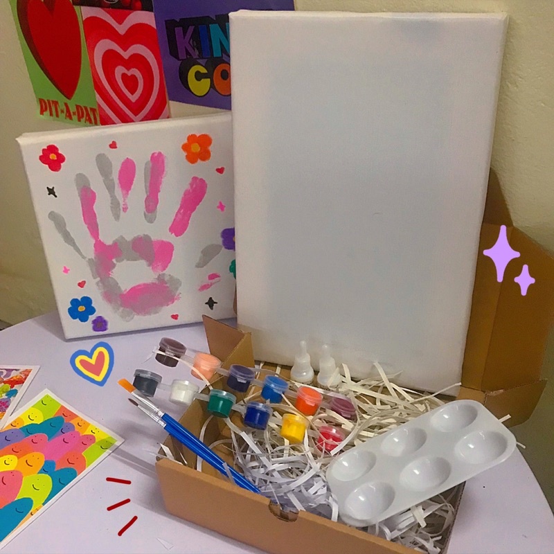 SET LÀM TRANH IN BÀN TAY DÀNH CHO COUPLE // DIY HAND PAINTING COUPLE