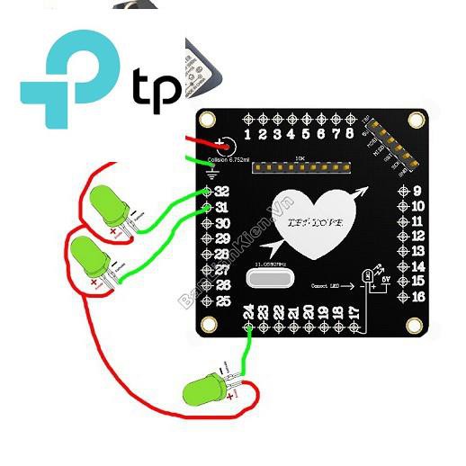 [TP] [Giá sốc] Mạch Led Trái Tim Mở Rộng HD