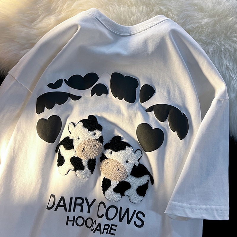 【ZHELIHANGFEI】Áo Thun oversize In Họa Tiết Sáng Tạo Phong Cách Mới Cho Nữ