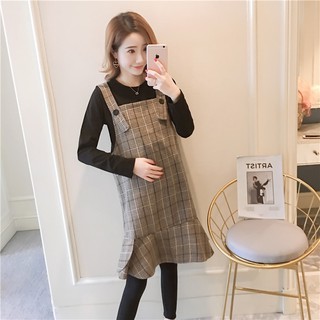 Sét Yếm Bầu Đuôi Cá Xinh Xắn + Kèm Áo Len Cổ 3 Phân