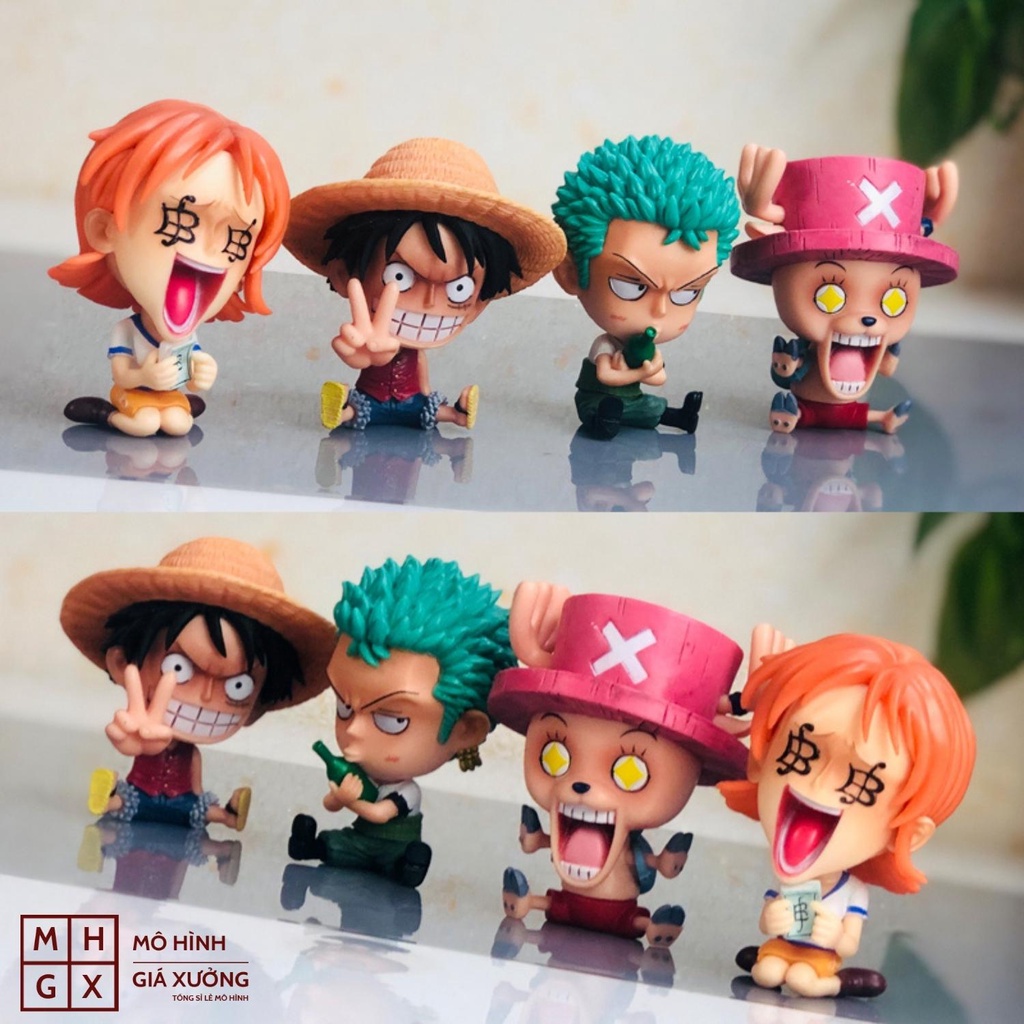 Rẻ Nhất Shopee - Mô Hình Chibi các nhân vật One Piece Mô Hình Băng mũ rơm Luffy , ACE , Sabo Thất Vũ Hải Tượng Figure