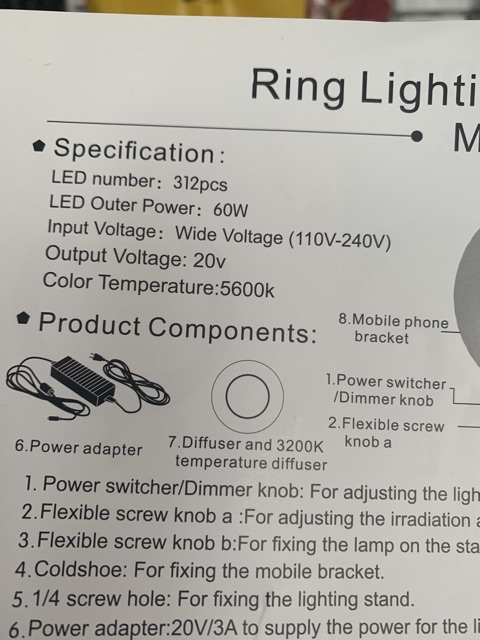 Đèn led ring rl 18 chuyên dùng