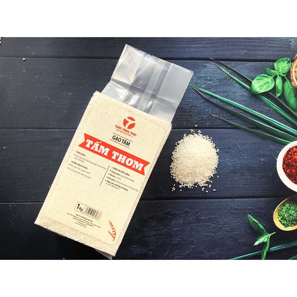 GẠO TẤM TÚI 1 KG - GẠO ÔNG THỌ - MỀM CƠM