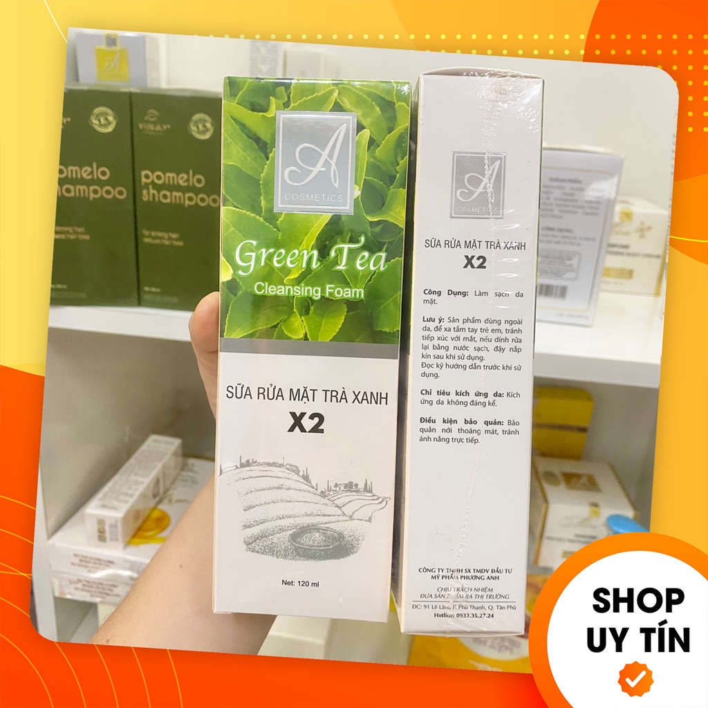Sữa rửa mặt trà xanh X2 A Cosmetics - Mỹ Phẩm Phương Anh