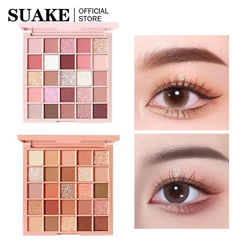 Bảng phấn mắt Suake Naked low - Staturated 25 màu lì và ánh ngọc trai kết hợp trang điểm mắt nổi bật