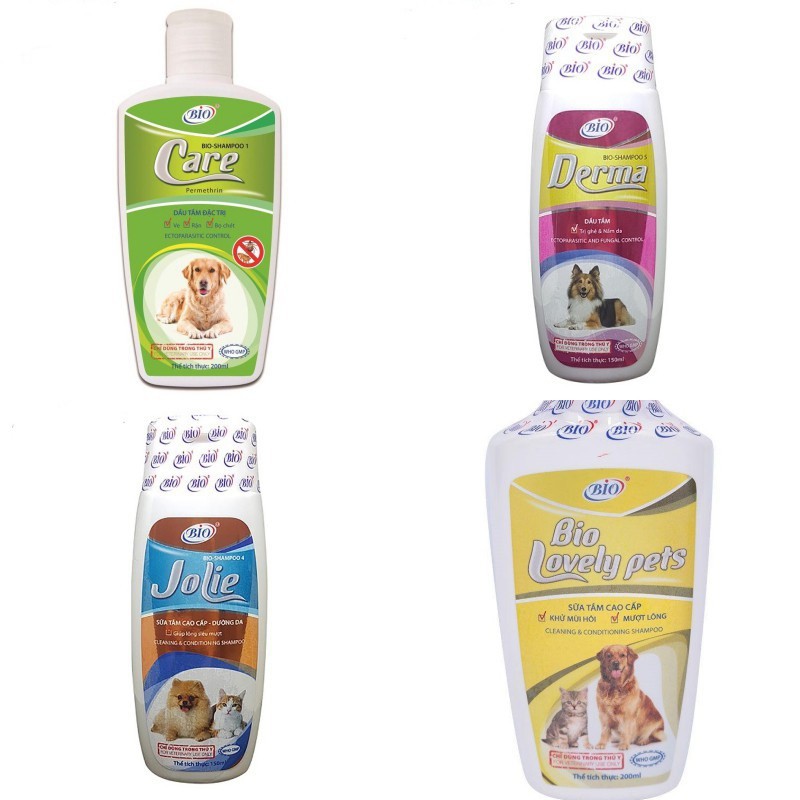 Sữa tắm chó mèo Bio Derma/ Jolie / lovely / Bio Care /  -150ml,Trị Nấm, Ghẻ, Ve Rận Bọ Chét, khử mùi, Dưỡng Lông