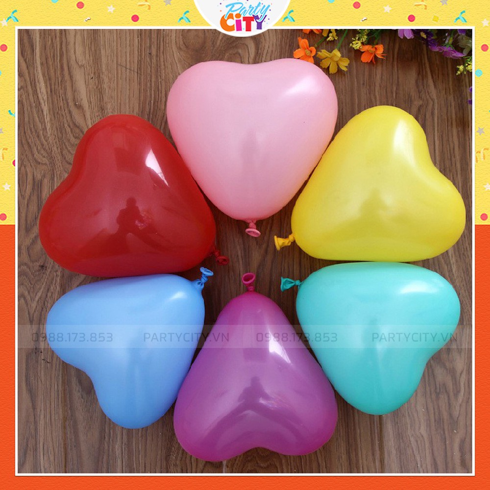 Set 50 bóng bay hình trái tim trang trí tiệc