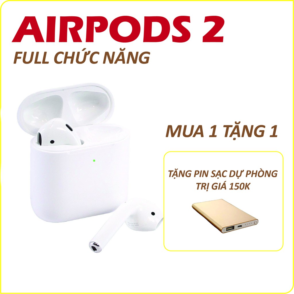 [AIRPODS 2] Tai Nghe blutooth Cao Cấp Airpods 2, hỗ trợ bảng hành 1 đổi 1 toàn quốc, tặng kèm cáp sạc. 3chuhe