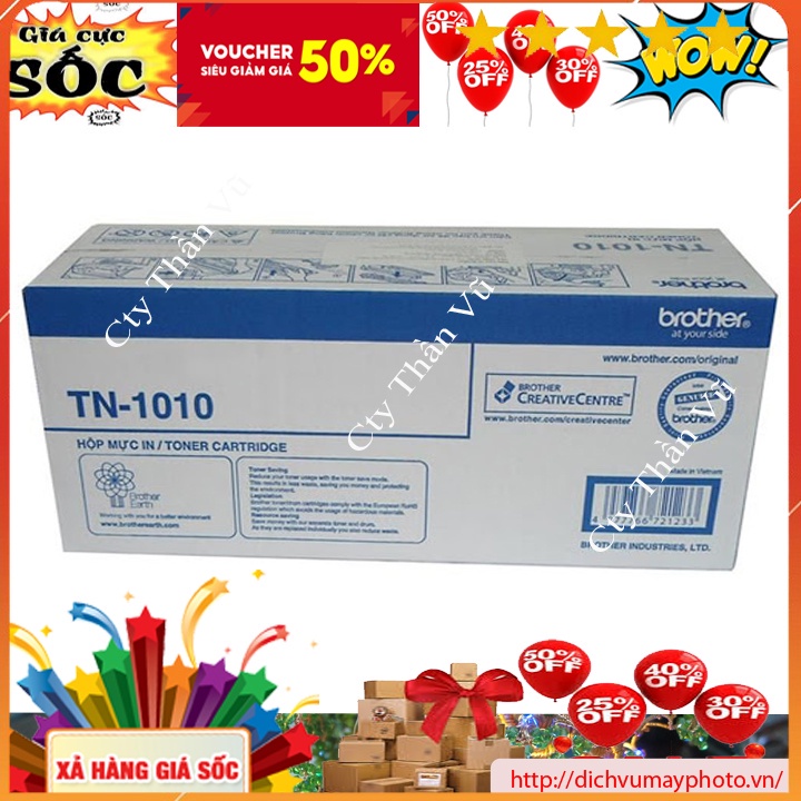 Hộp mực Brother TN 1010 dùng cho máy in HL 1110 1201 MFC 1916nw hàng mới chính hãng