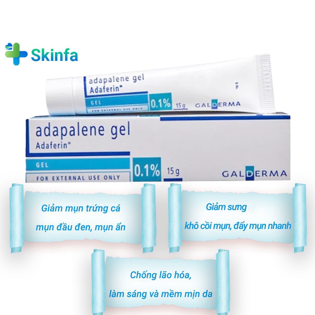 Adapalene Gel 0.1 Adaferin - Gel Giảm Mụn Ẩn Mụn Trứng Cá Mụn Đầu Đen