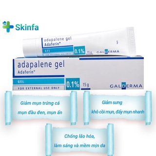 Adapalene gel 0.1 adaferin - gel giảm mụn ẩn mụn trứng cá mụn đầu đen