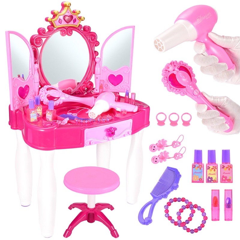 Bàn trang điểm cho bé gương cảm ứng mở bằng remod