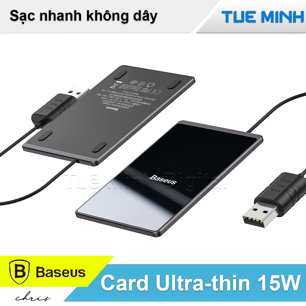 Đế sạc nhanh 15W không dây siêu mỏng Baseus Card Ultra-thin Wireless Charger