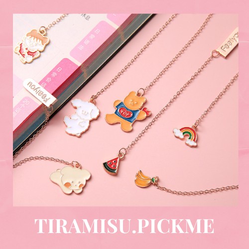 Bookmark, kẹp sách, dây kim loại, hoạt hình đáng yêu