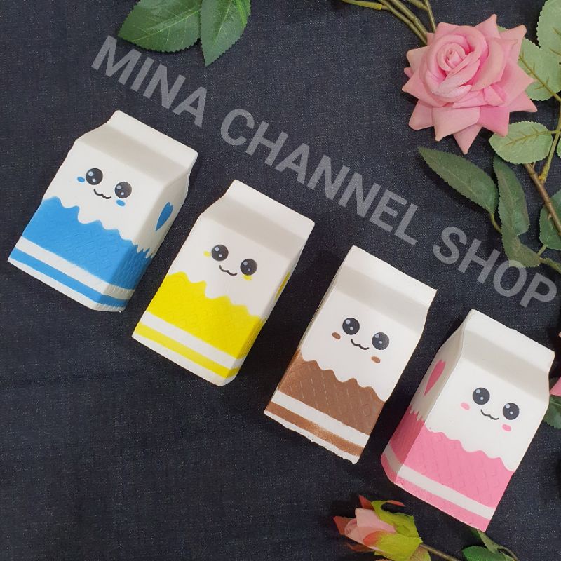 Squishy hộp sữa dễ thương đáng yêu chậm tăng giá rẻ mềm thơm có bao bì và quà tặng