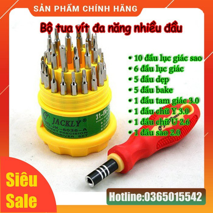 Bộ Tua Vít Tròn 31 Đầu Kim Loại Bền - Nhỏ Gọn Đa Năng - Sử Dụng Thuận Lợi - Bảo Hành 3 Tháng