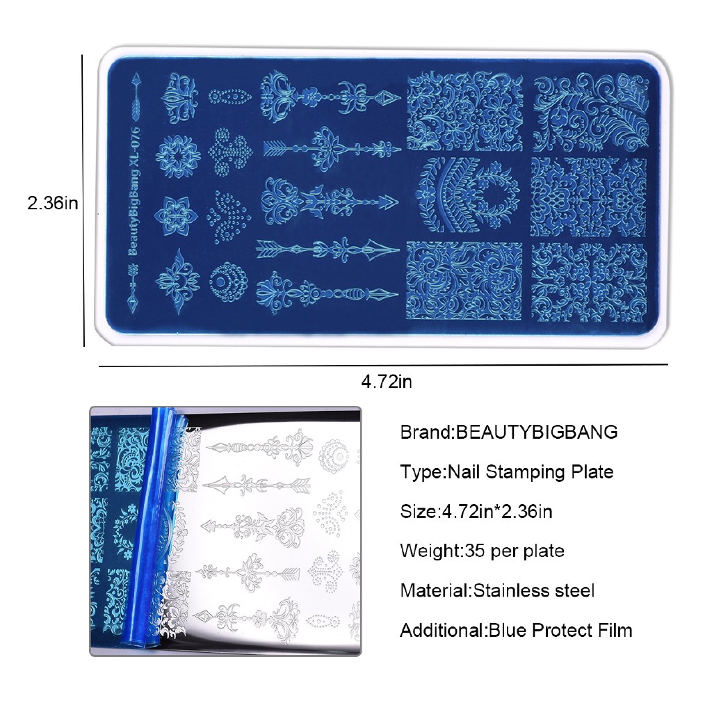 [Hàng mới về] Khuôn trang trí móng tay họa tiết cây cối nghệ thuật xinh xắn