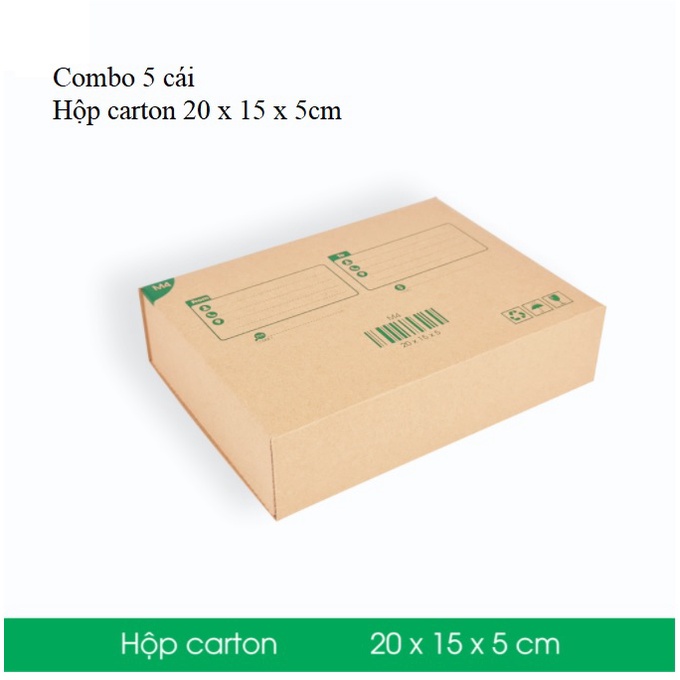 [size 20x15x5cm] Hộp carton gói hàng - Combo 5 cái