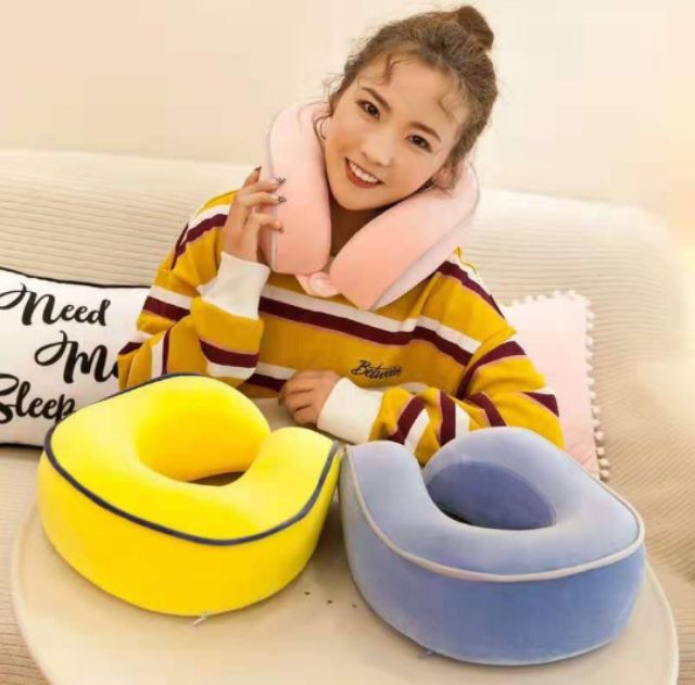 Gối kê cổ cao su cao cấp, gối cổ cao su nguyên khối hình thú ngộ nghĩnh, gối chữ U đi du lịch