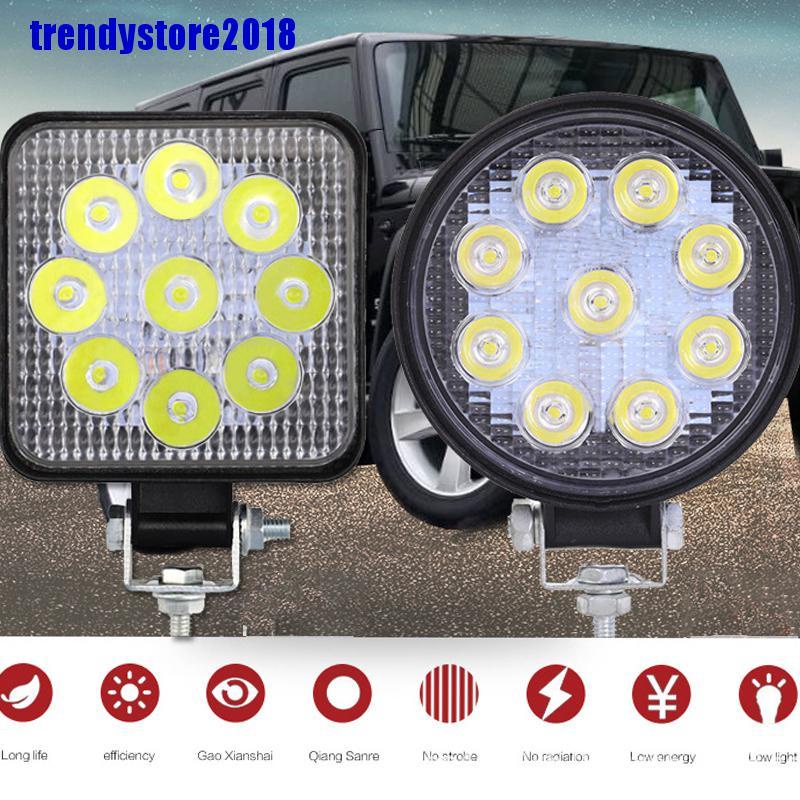 Đèn pha 9LED 27W 12V cho xe ô tô / xe tải
