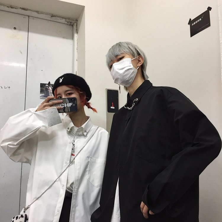 Áo sơ mi nam ulzzang form rộng phối khoen cổ
