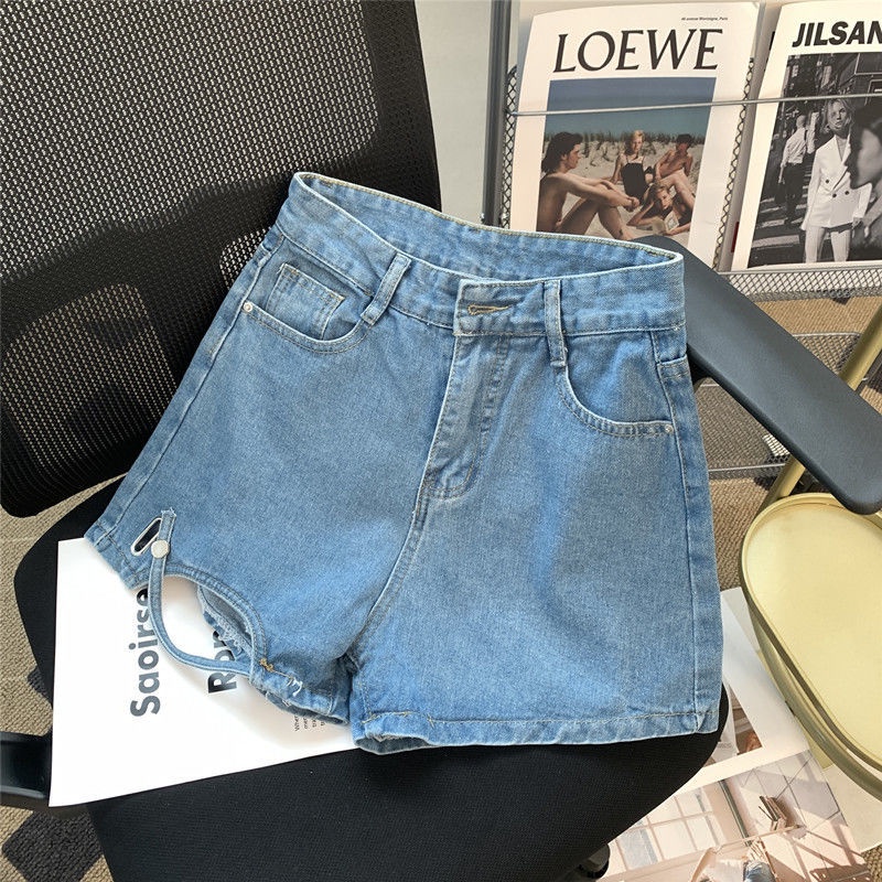 Quần Short denim Lưng Cao Ống Rộng Thời Trang Mùa Hè Mới Cho Nữ