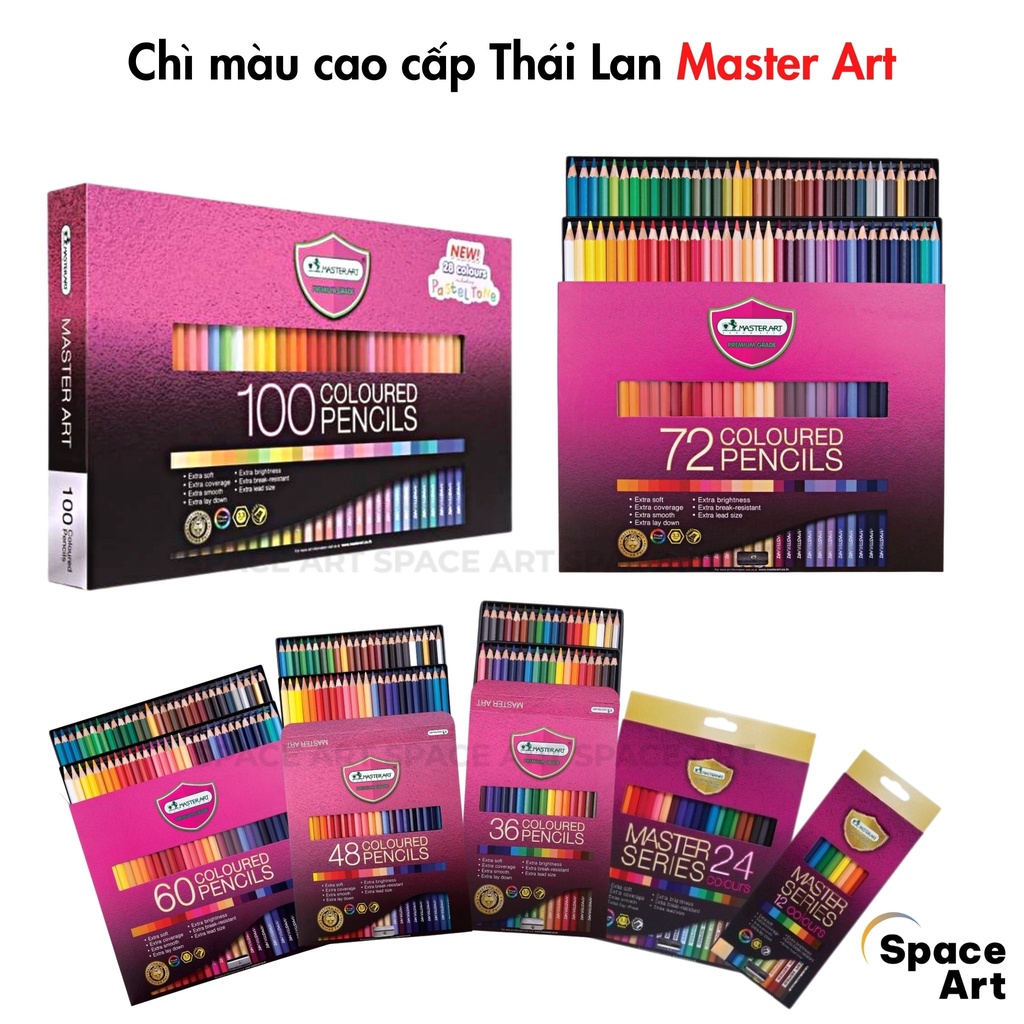 Bút chì màu Master Art Thái Lan tặng kèm chuốt