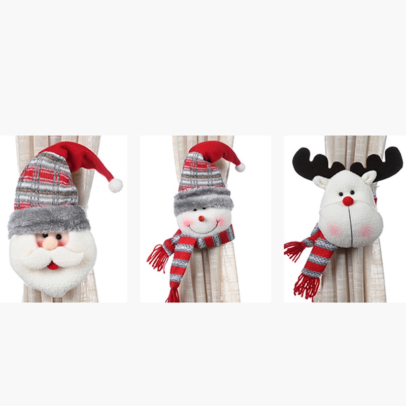 Nút Cao Su Buộc Rèm Cửa Sổ Trang Trí Giáng Sinh Họa Tiết Hoạt Hình