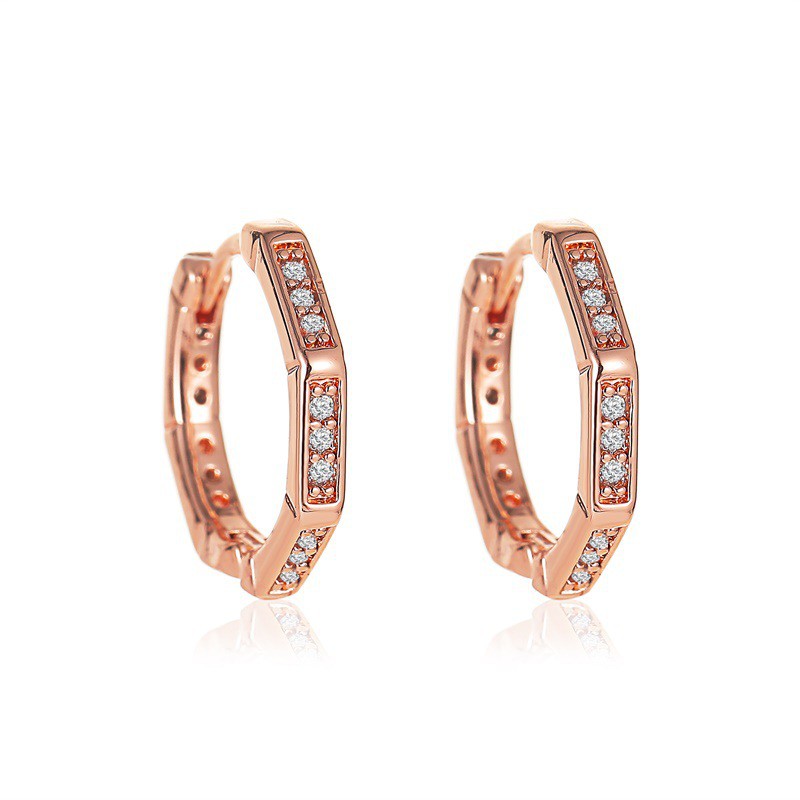 Khuyên tai hình đa giác đính đá thời trang cho nữ