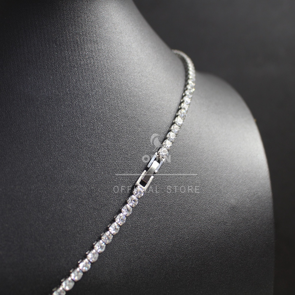 Dây chuyền Ice Tennis Bling Bling - phong cách Unisex - thép TITAN 316L Bảo hành 12 tháng