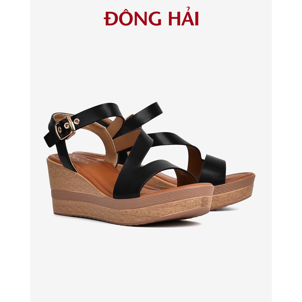 &quot;TẶNG NGAY 30K khi theo dõi gian hàng &quot; Sandal xuồng Zucia quai chéo cách điệu có khóa cài đế cao 7cm tôn dáng - SHL49