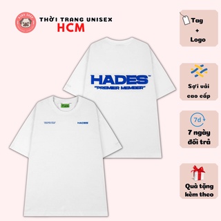 Áo thun Hades Premier Tee màu trắng nam nữ form rộng tay lỡ full tag Thời trang Unisex HCM AL204