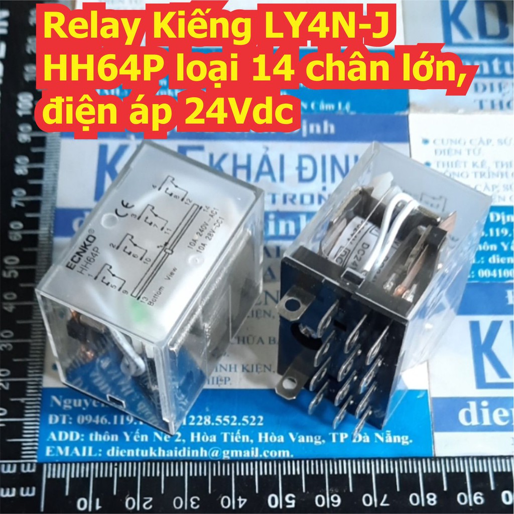 Relay Kiếng LY4N-J HH54PL loại 14 chân lớn, điện áp 12Vdc 24Vdc 220Vac kde5400