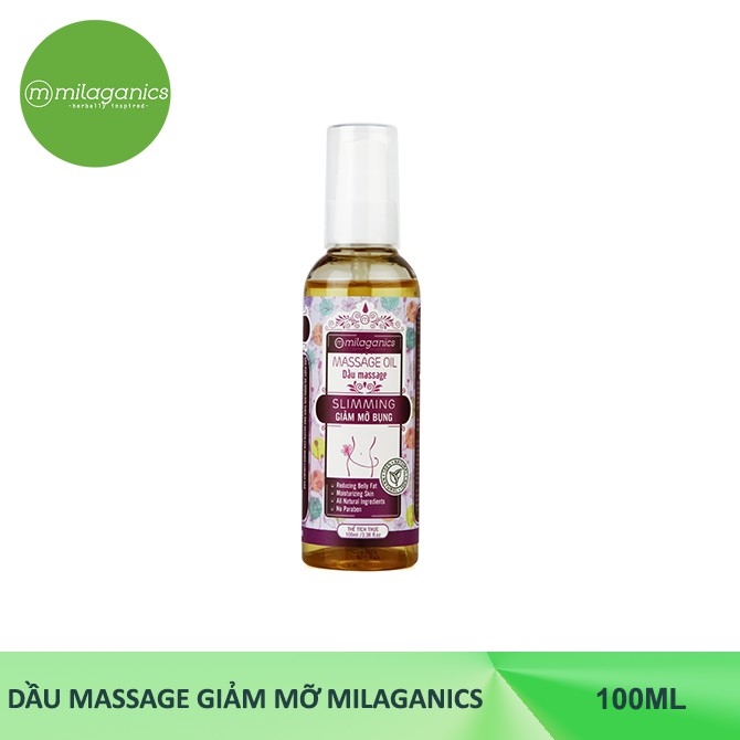 Combo Dầu Massage giảm mỡ 100ml + Dầu dừa Ép lạnh 100ml + Dầu Gấc MILAGANICS 100ml