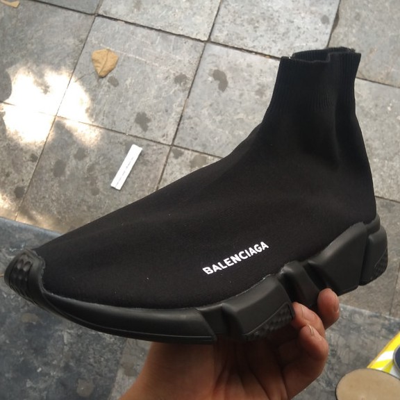 Giày sneaker Balen Speed full đen cao cổ dành cho nam nữ | BigBuy360 - bigbuy360.vn