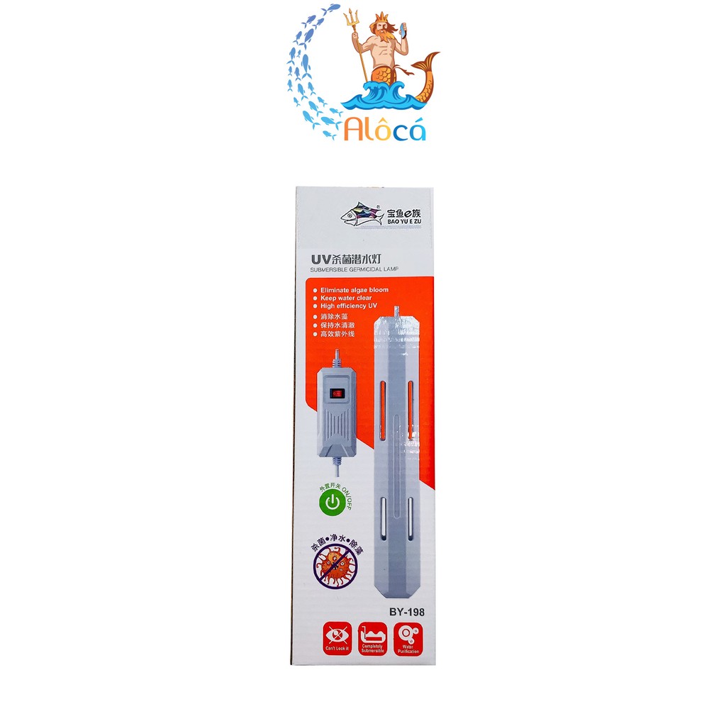 Đèn UV BAOYU BY199-5W, BY198-7W, BY198-11W công suất 5W-7W-9W-11W diệt rêu, tảo, khuẩn có hại cho bể cá cảnh, hồ Koi