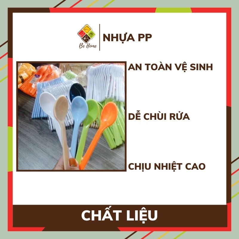 Thìa muỗng khuấy sinh tố nhựa Song Long BEHOME thìa cán dài khuấy nước hoa quả [GIAO MÀU NGẪU NHIÊN]