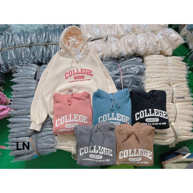 Áo hoodie COLLEGE mũ 2 lớp TH6